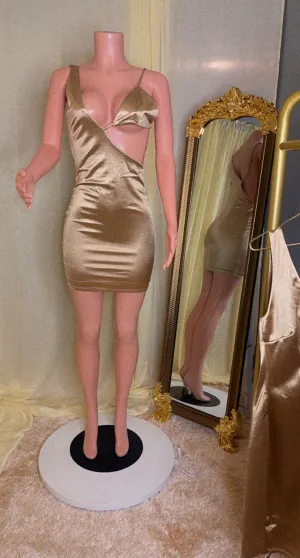 Gold Satin Dress