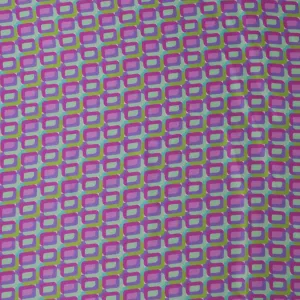 Green and Purple Squares Modern Illustration Printed Silk Charmeuse Fabric