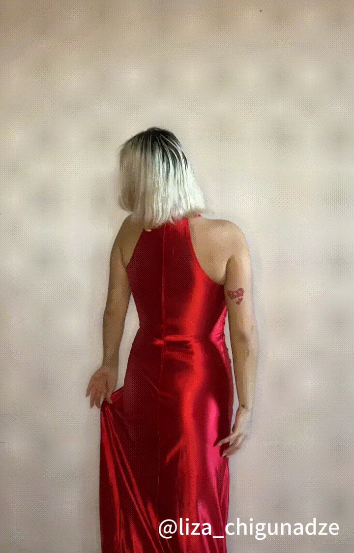 High-Neck Sleeveless Pleated High Split Small Tail Dresses