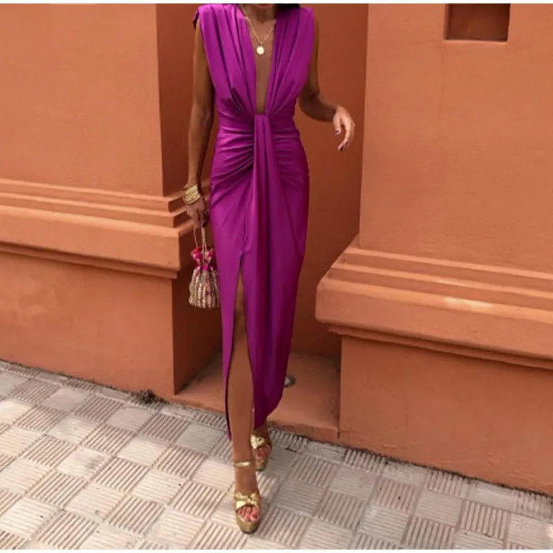 Isabella Party Dress With Deep Neckline