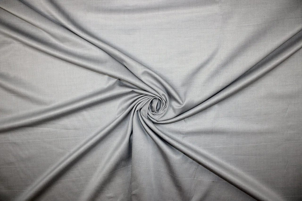 Italian Sateen Finish Twill Shirting - Gray