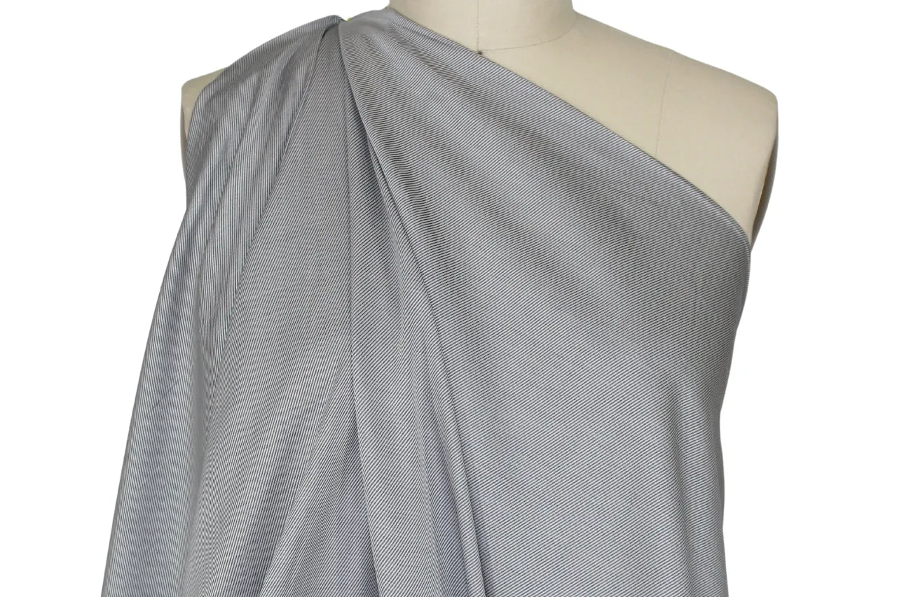 Italian Sateen Finish Twill Shirting - Gray