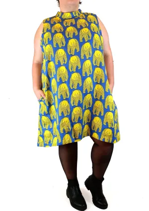 Jericho Road yellow happy bears 100% linen dress size 22