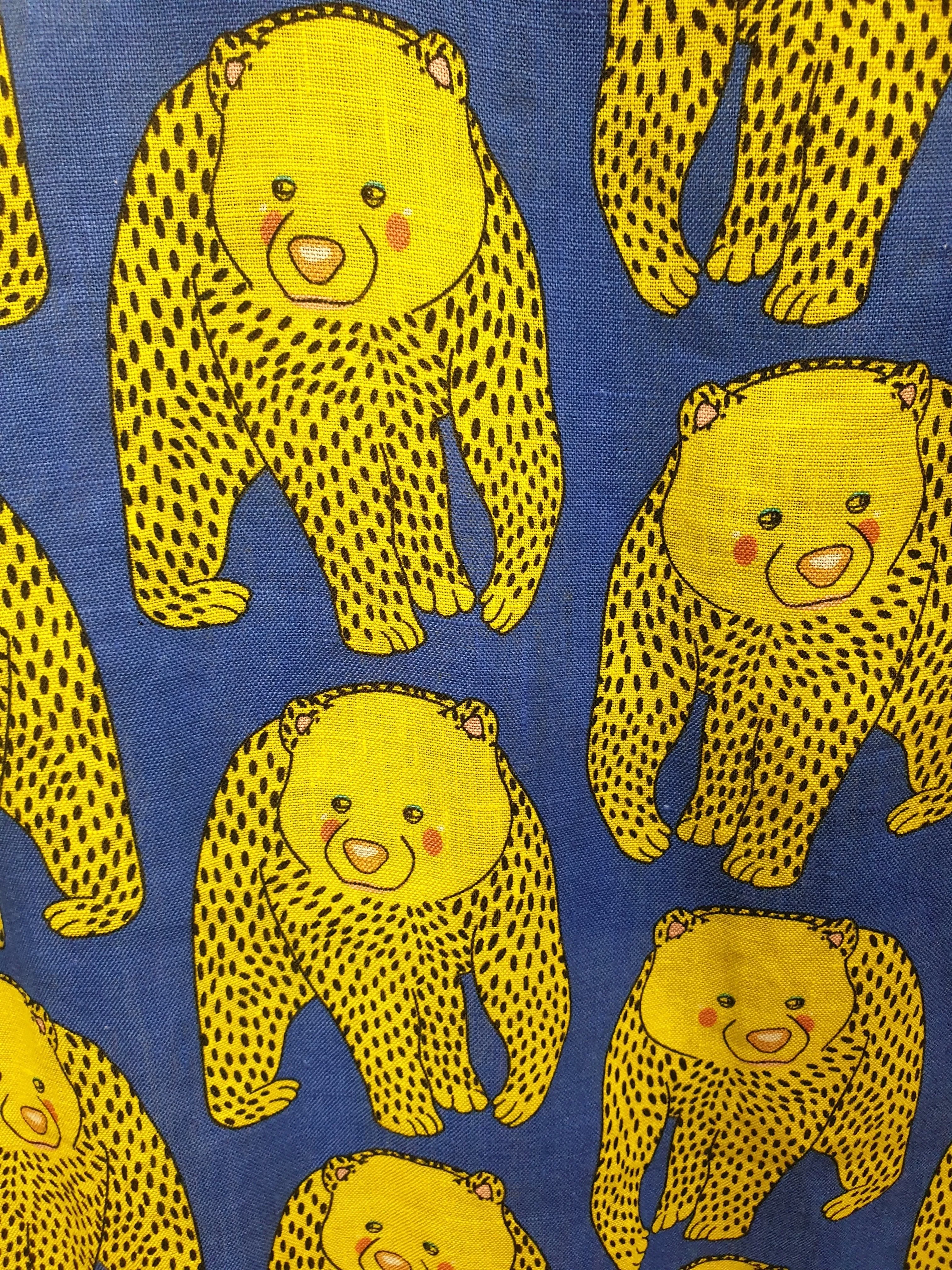 Jericho Road yellow happy bears 100% linen dress size 22