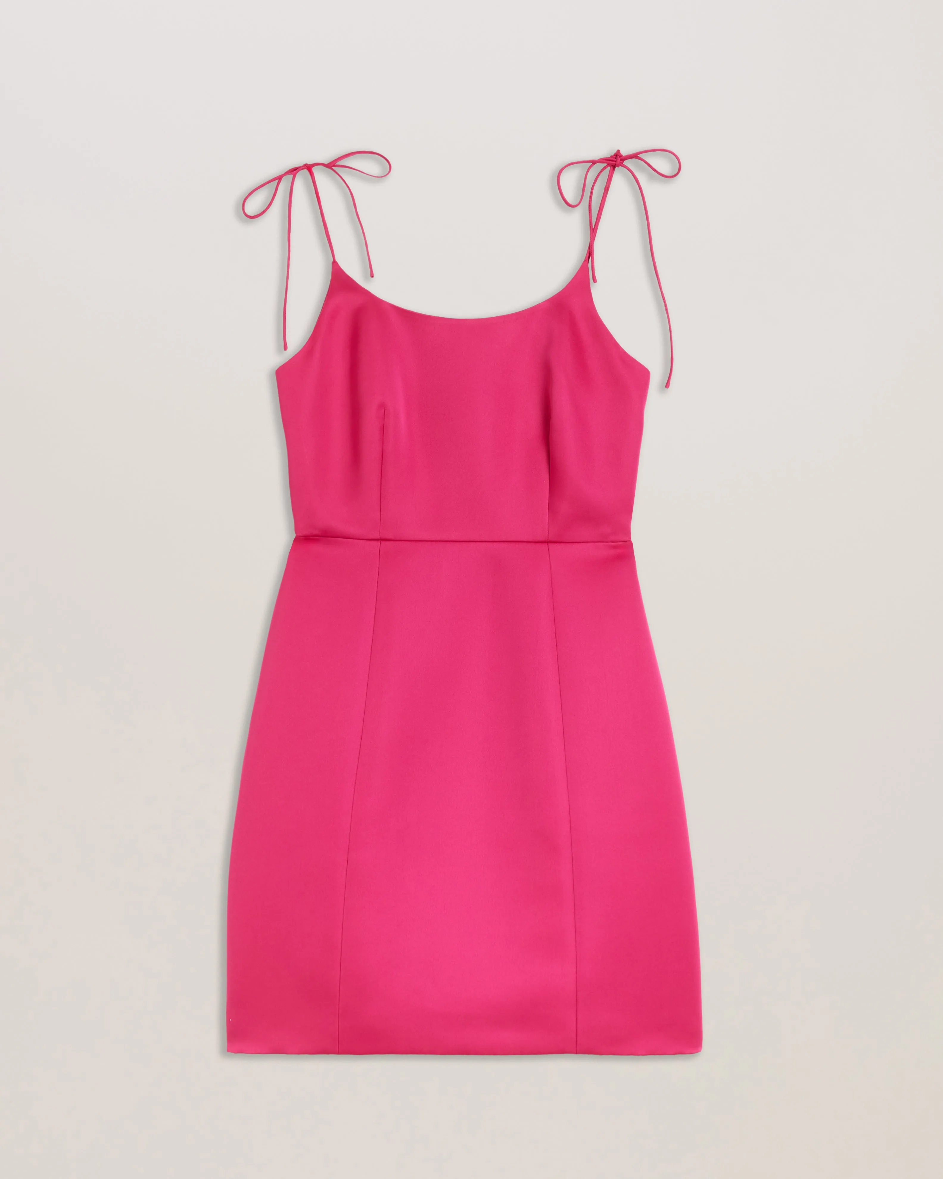 Kavala Tie Strap Bodice Waist Mini Dress Fuchsia