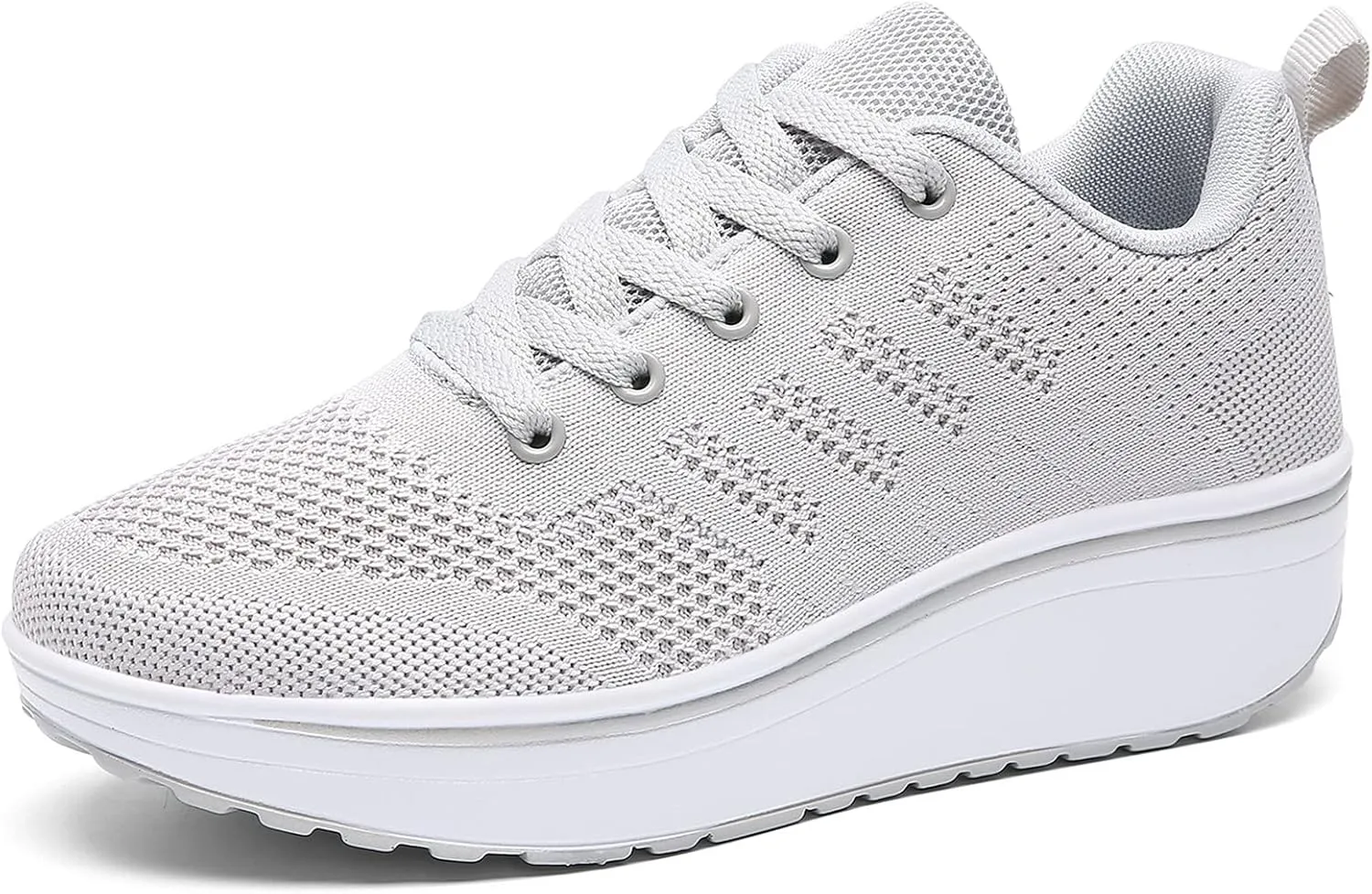 kkdom Women's Walking Shoes Breathable Mesh Comfort Lightweight Wedge Platform Sneakers