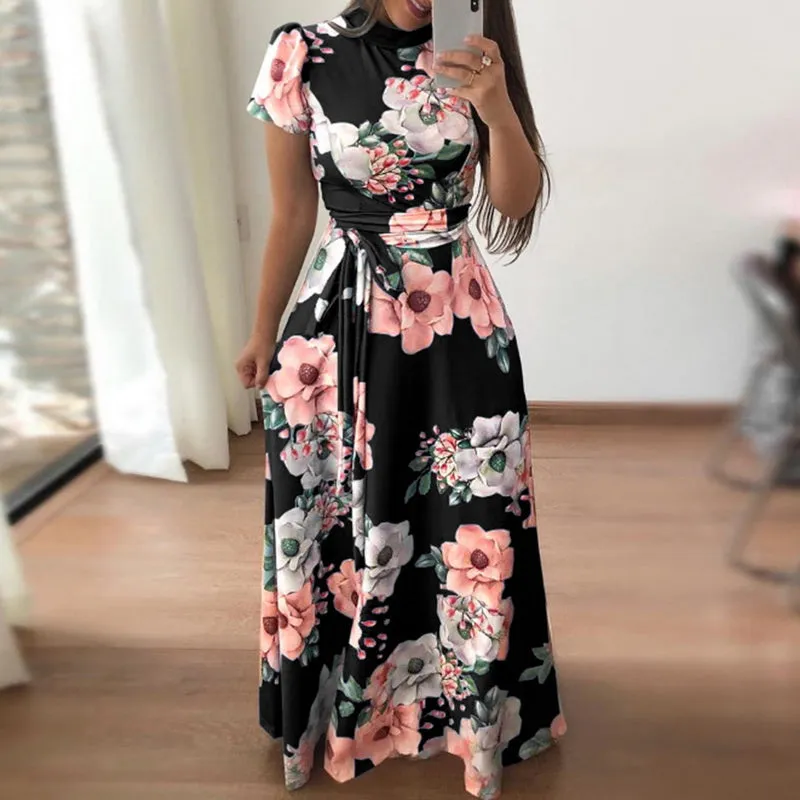 Ladies Torridity Fashion    Sleeve Maxi Dress Women Colorblock  Waist Dress