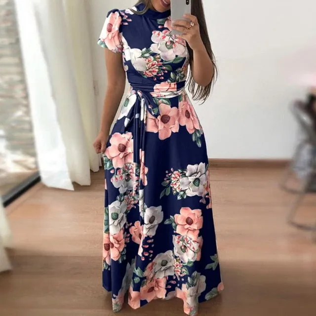 Ladies Torridity Fashion    Sleeve Maxi Dress Women Colorblock  Waist Dress