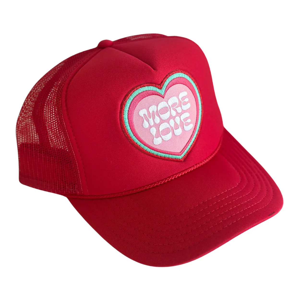 Local Beach More Love Patch Trucker Hat - RED