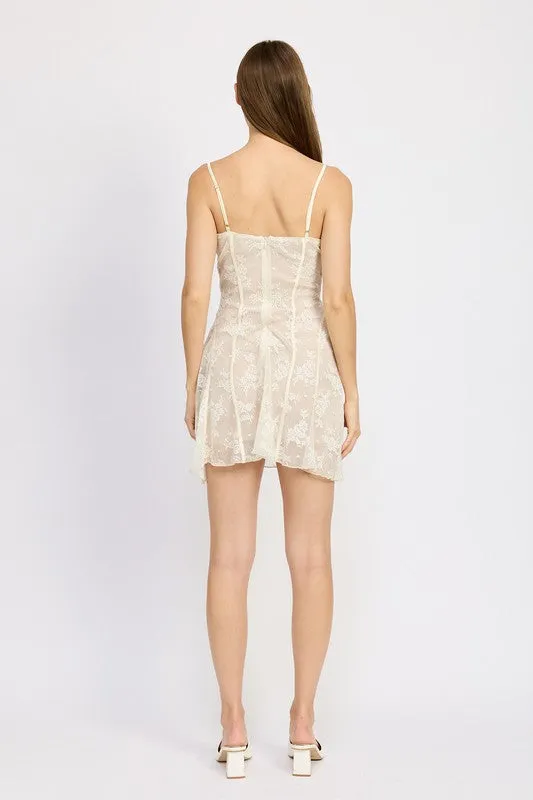 Lucie Lace Mini Slip Dress