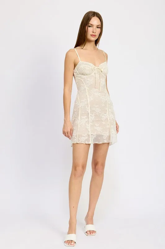 Lucie Lace Mini Slip Dress