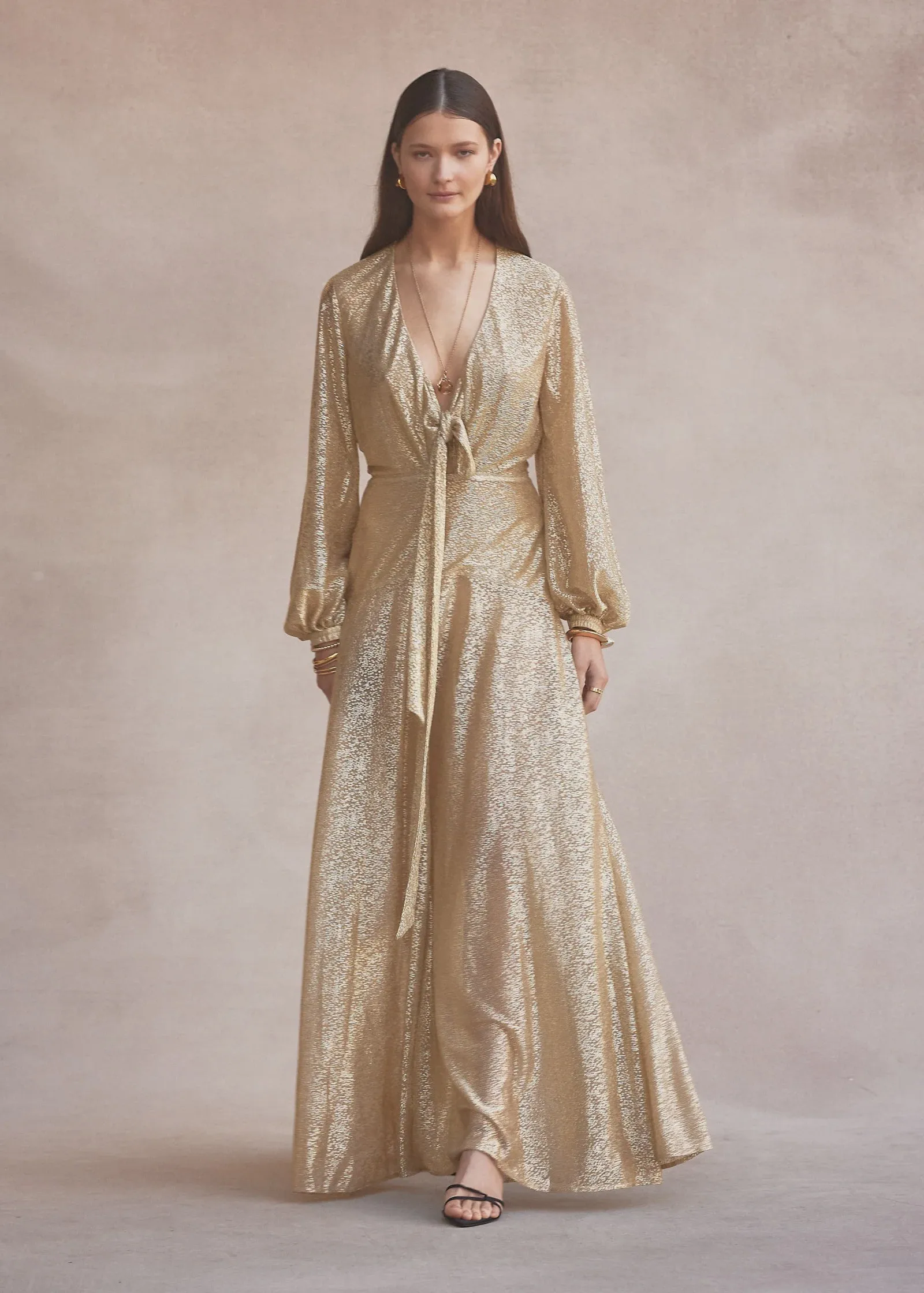Luxe De Valentina Fontana Maxi Dress in Gold Supernova