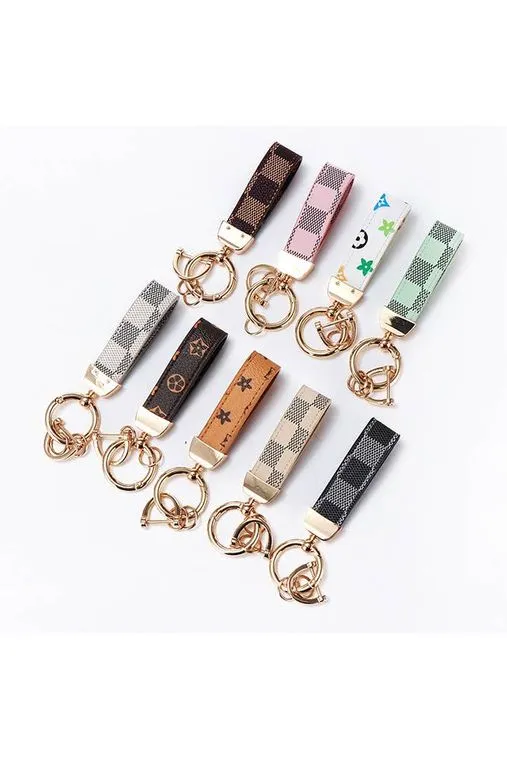 LV Inspired Strap Charm Keychain - Dark Brown