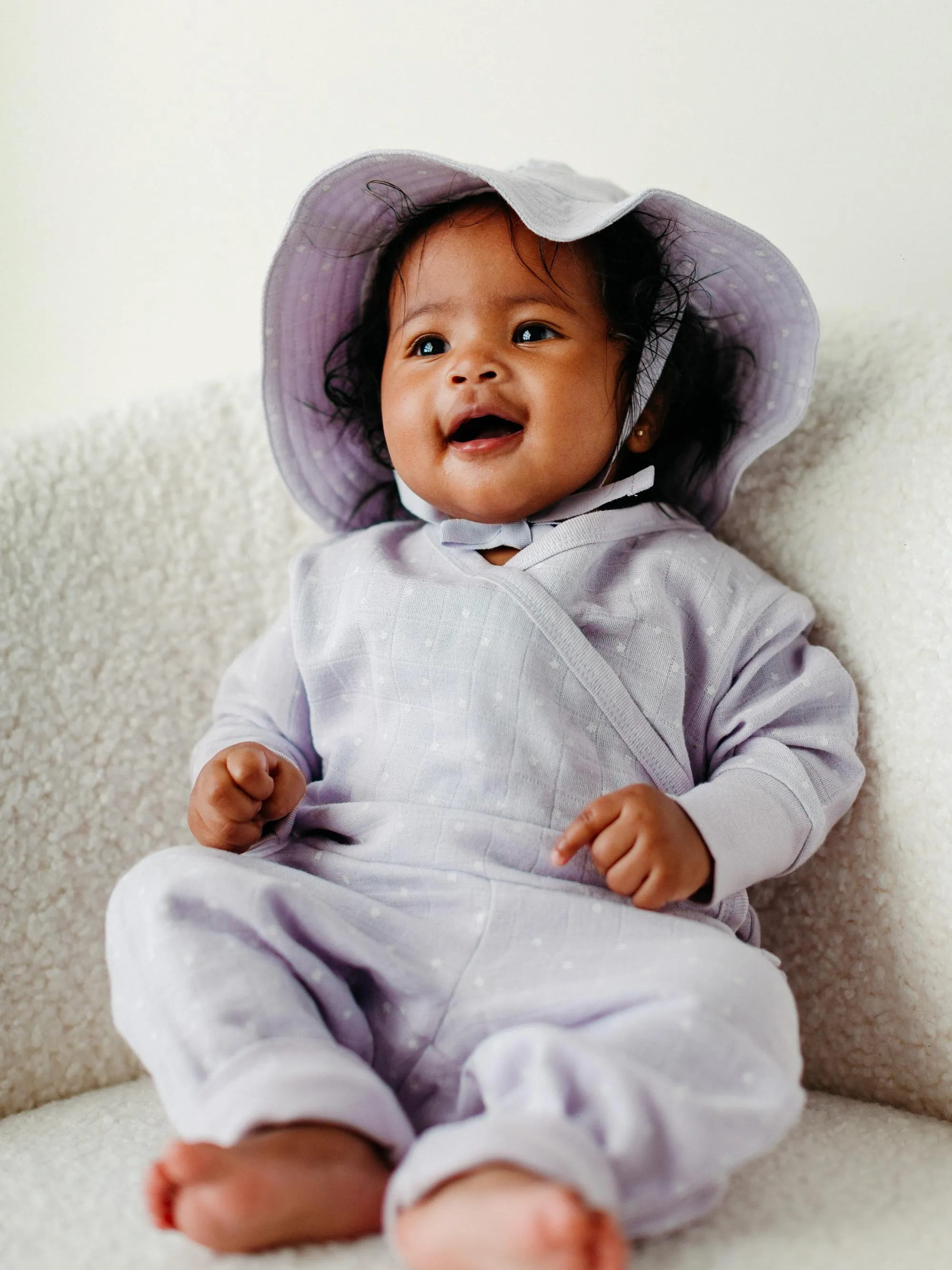 Muslin - Sunhat - Lavender Stars