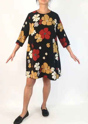 Olga De Polga 60s vibe flower print long sleeve dress - one size, best fits 10