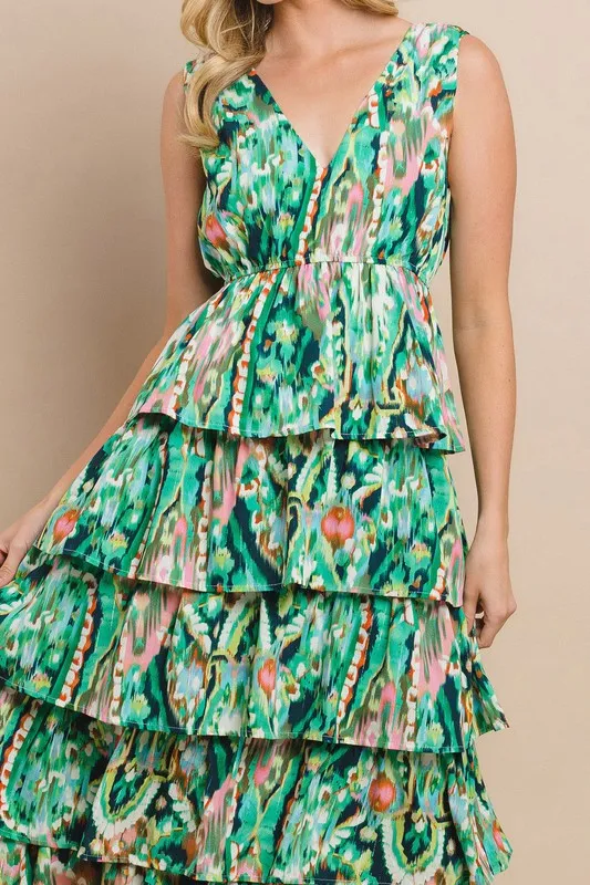 On The Other Side Tiered Midi Dress
