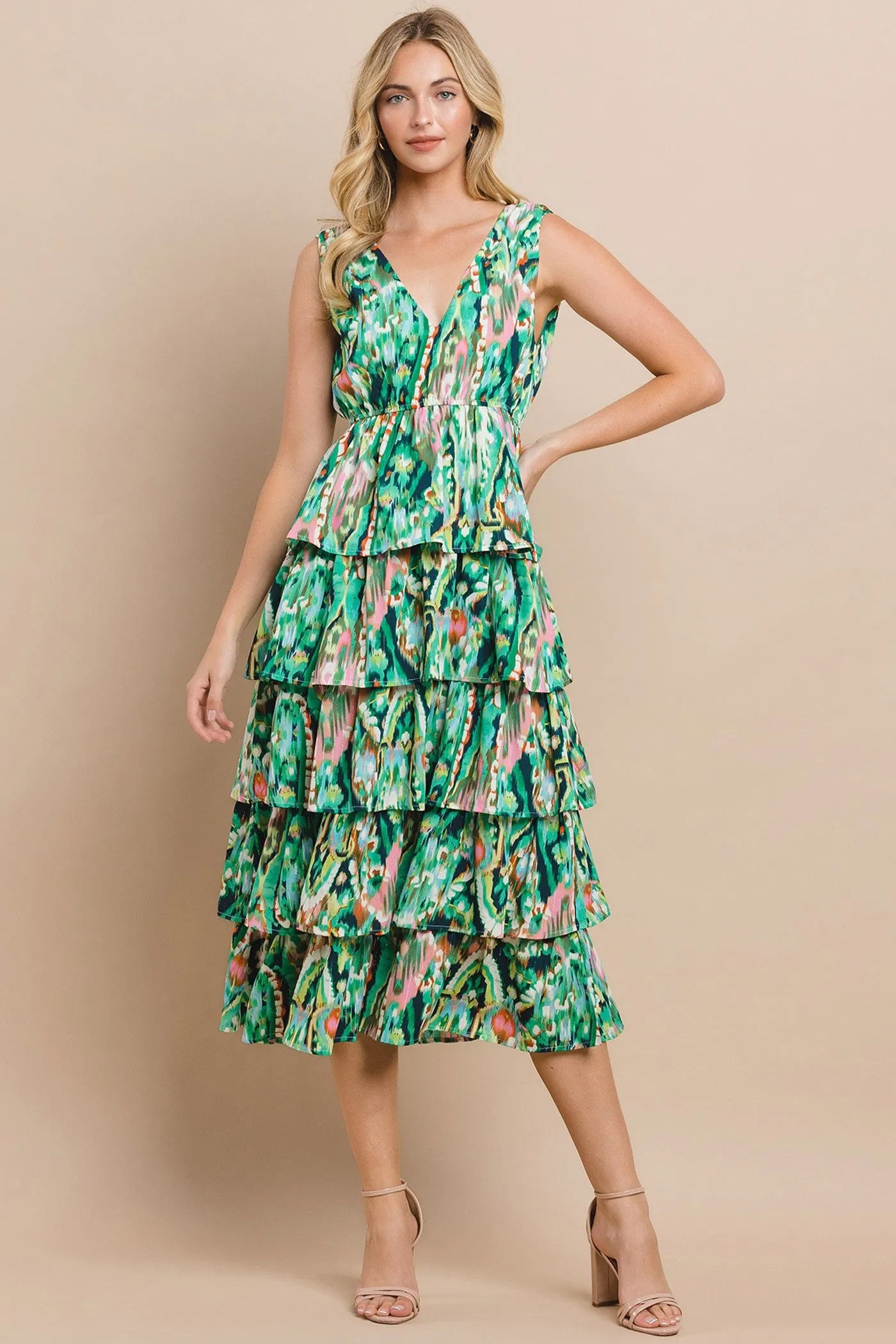 On The Other Side Tiered Midi Dress