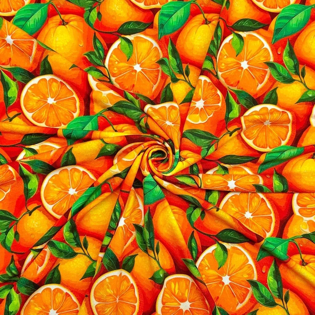 Oranges Bamboo Jersey Fabric