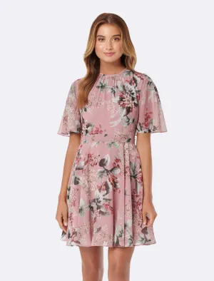 Paris Cape Sleeve Dress