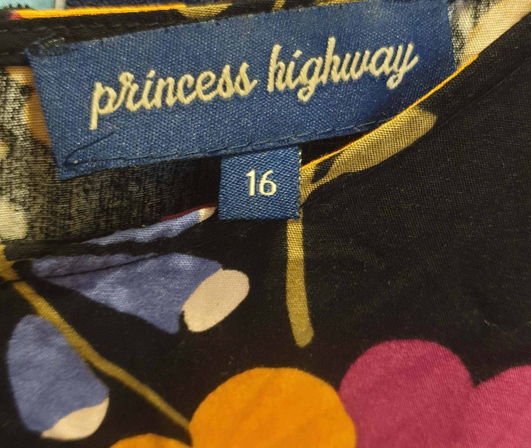 Princess Highway black and floral print dress size 16