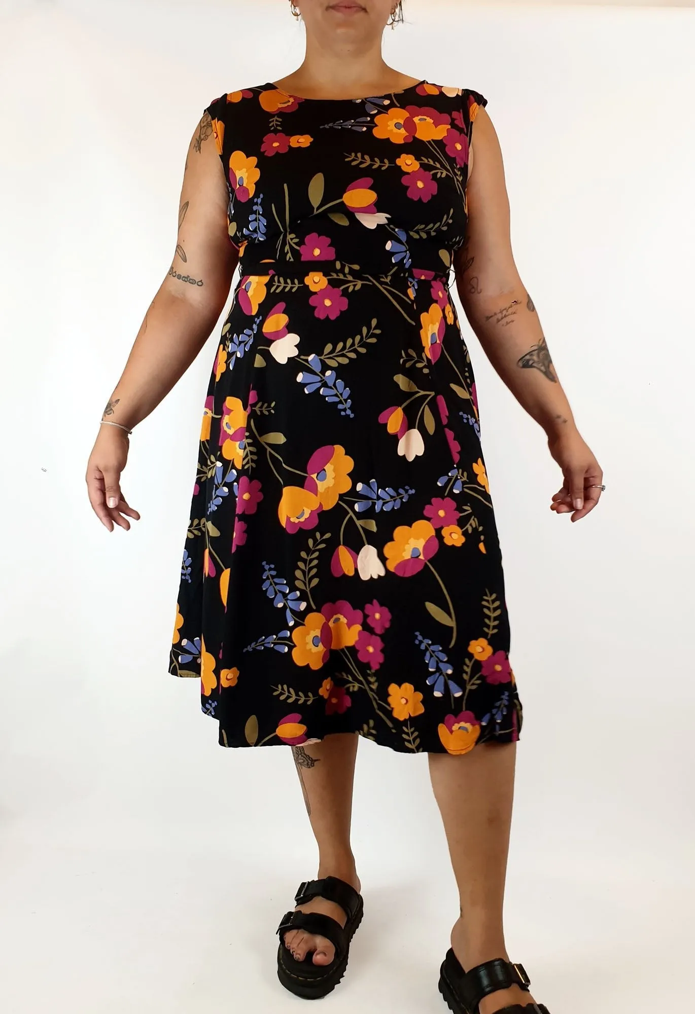 Princess Highway black and floral print dress size 16