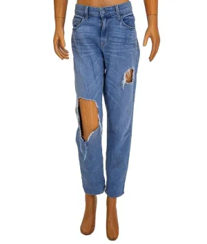 "Relaxed Straight" Distressed Jeans