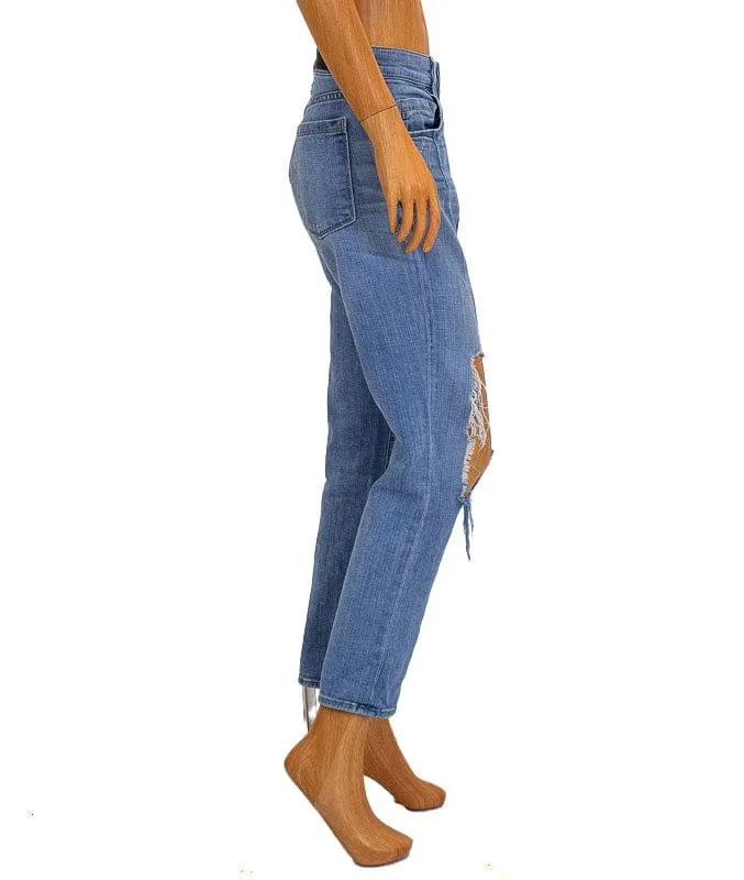 "Relaxed Straight" Distressed Jeans