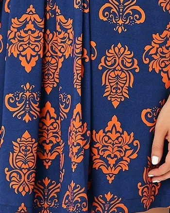 Release pleat graphic print crepe shift dress | Blue