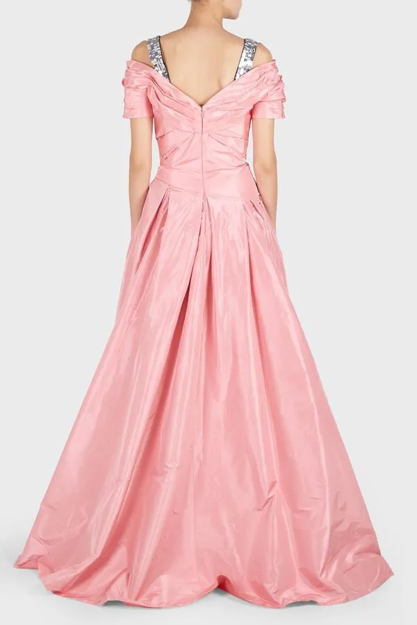 Sequin Embellished Straps Gown