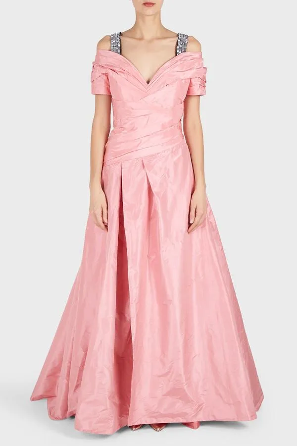 Sequin Embellished Straps Gown