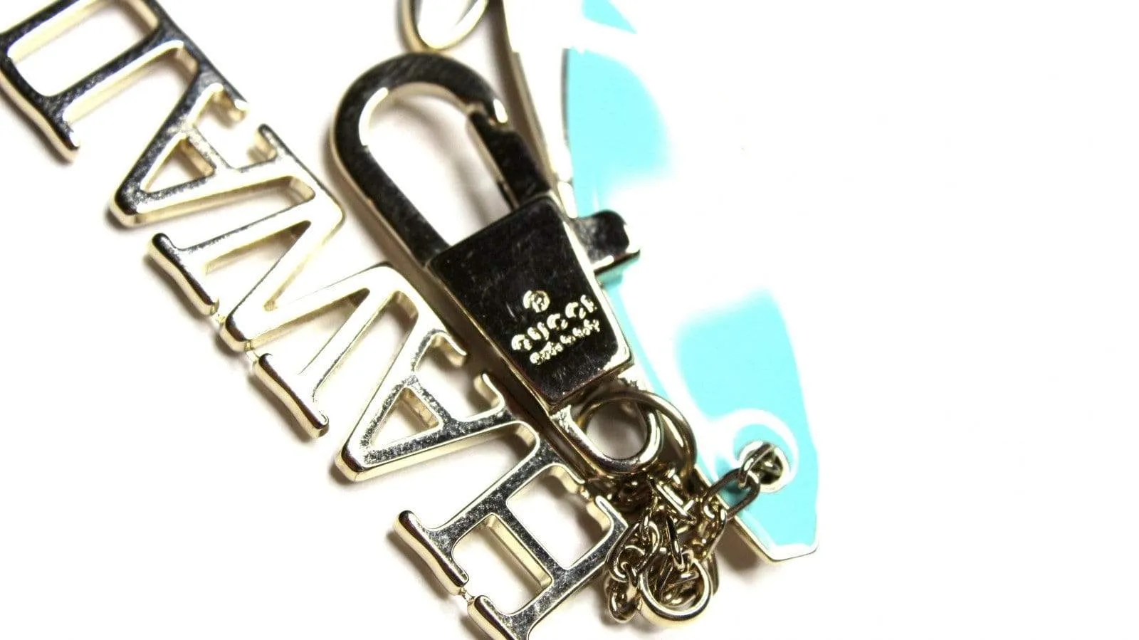 Silver Gucci Hawaii Surfboard Keychain