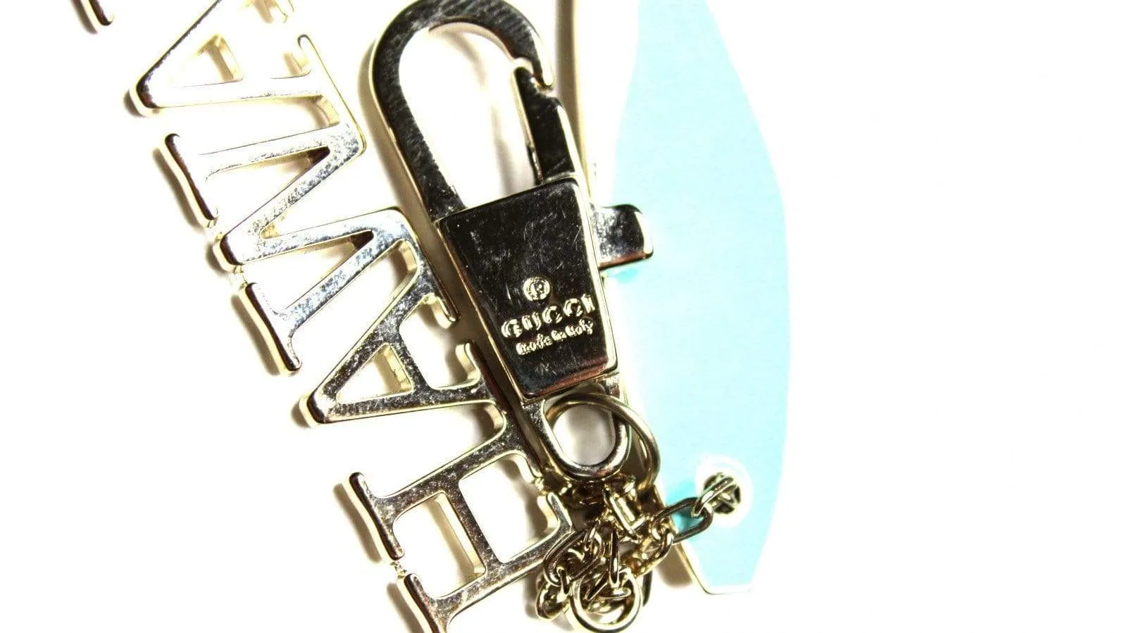 Silver Gucci Hawaii Surfboard Keychain