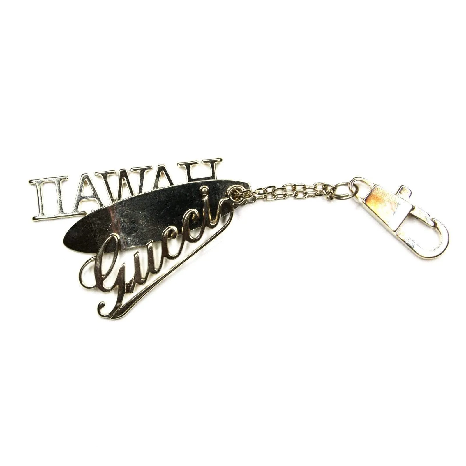 Silver Gucci Hawaii Surfboard Keychain