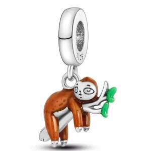 Sloth Dangle Charm - 925 Sterling Silver