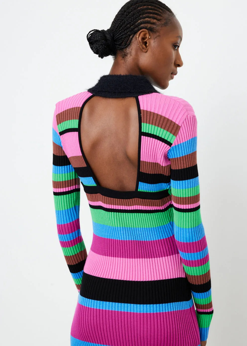 Stripe Knit Polo Dress