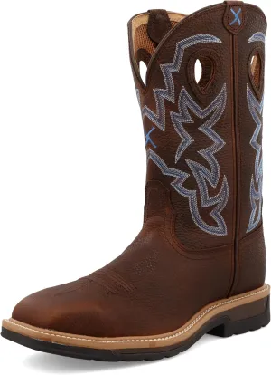 Twisted X Men's 12" Western Work Boot, Square Toe Steel Toe, Brown Pebble & Brown Pebble, 7 EE