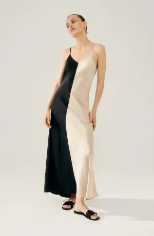 Two Tone Dress Hazelnut/ Black