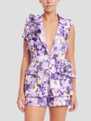 V-Neck One Button Blazer Vest