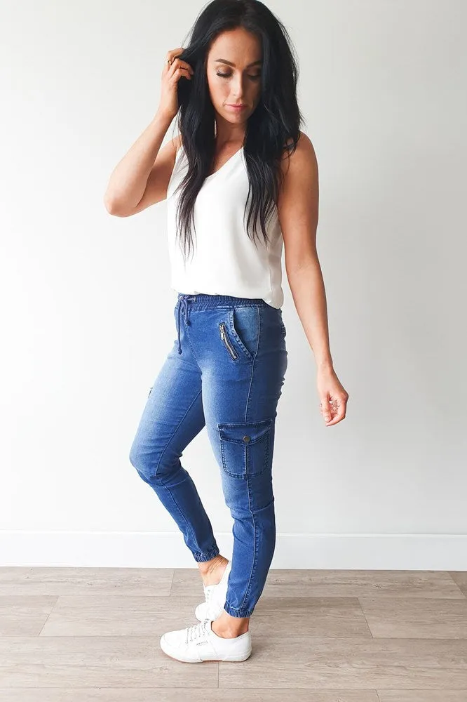 Wakee Denim Billie Cargo Jean Blue