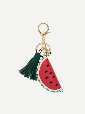 Watermelon & Tassel Charm Keychain