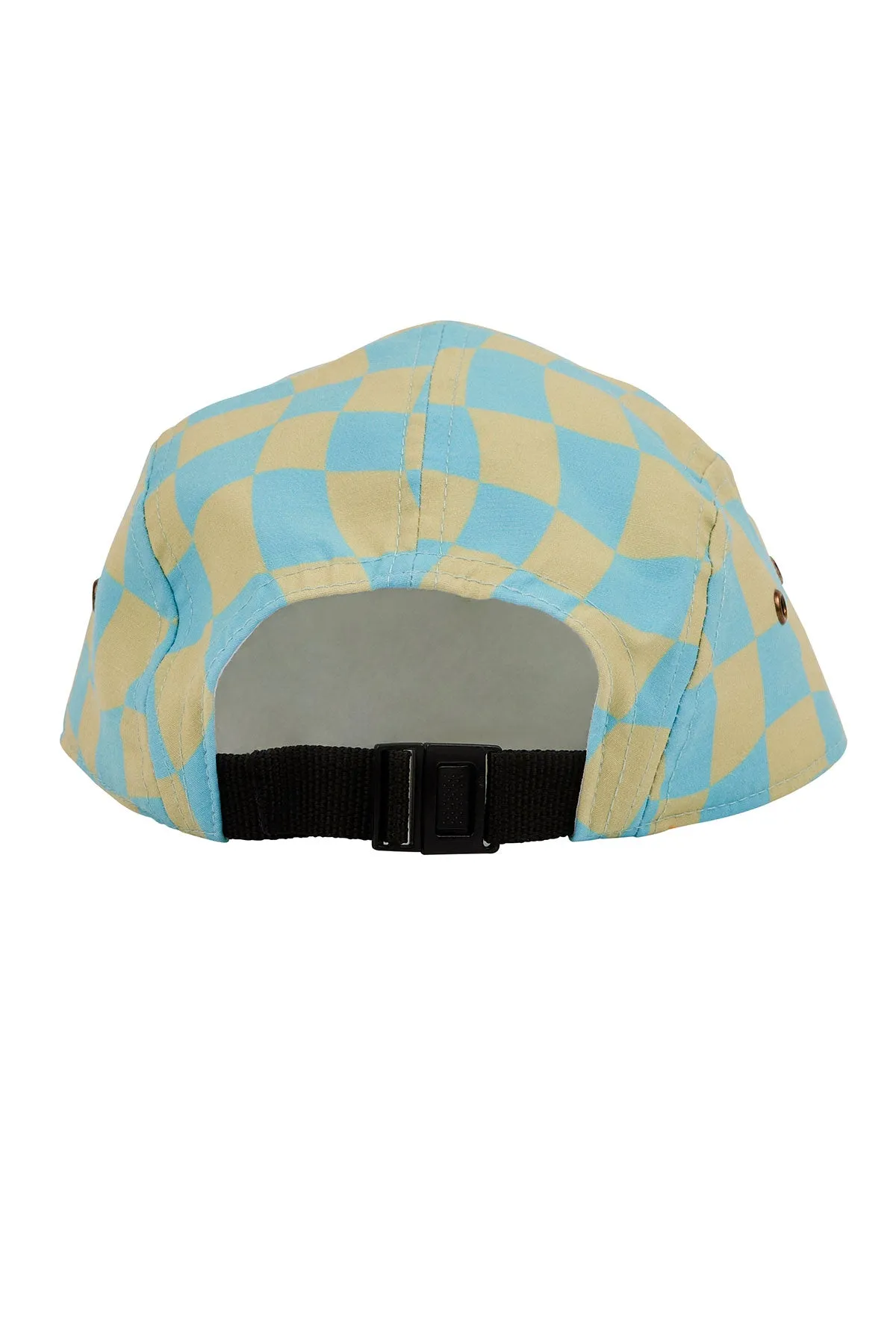 Wavy Checks Five Panel Hat / Avocado