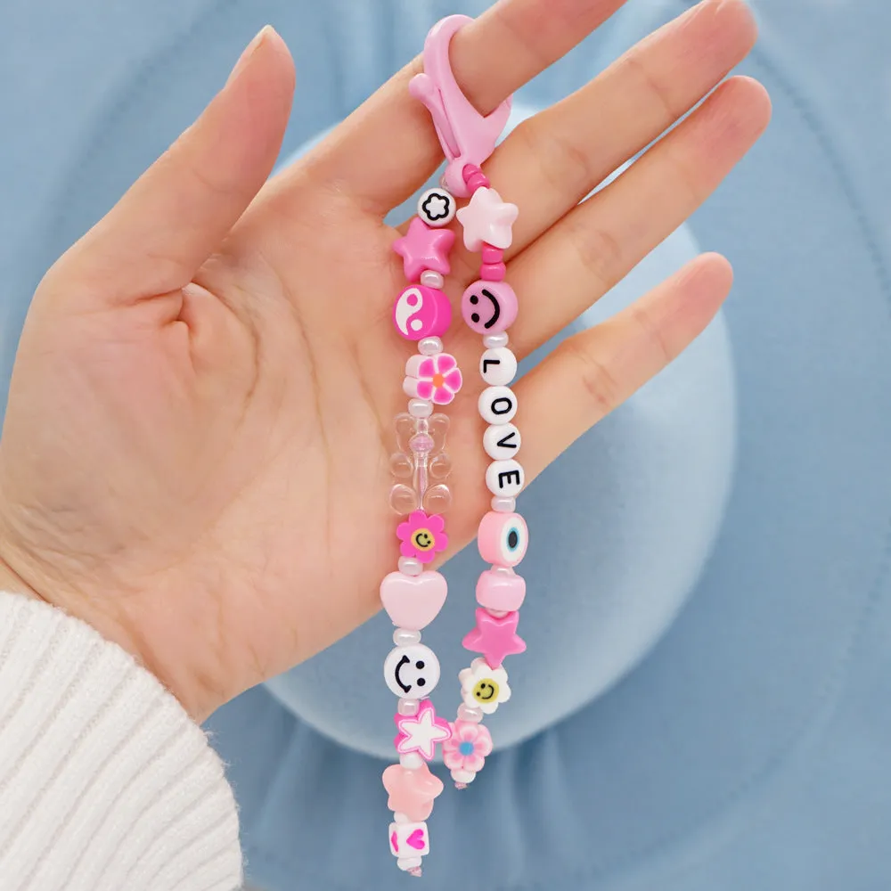 Wholesale Boho Beads Acrylic Beaded Lanyard Keychain JDC-KC-Yuxz005