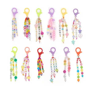 Wholesale Boho Beads Acrylic Beaded Lanyard Keychain JDC-KC-Yuxz005