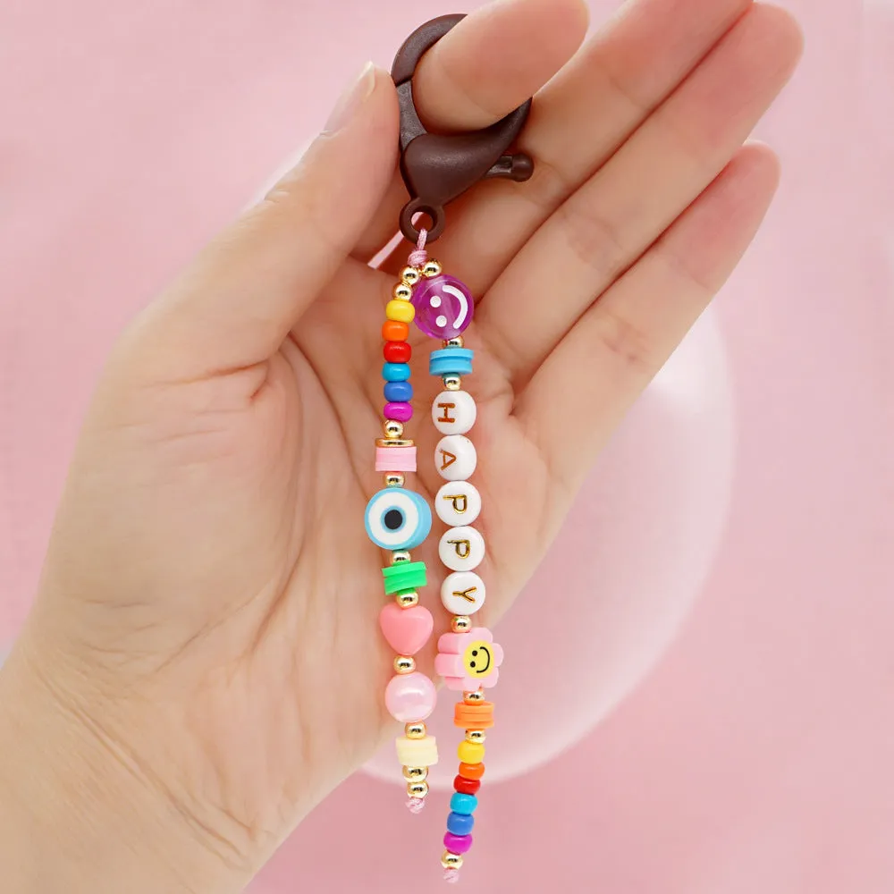 Wholesale Boho Beads Acrylic Beaded Lanyard Keychain JDC-KC-Yuxz005