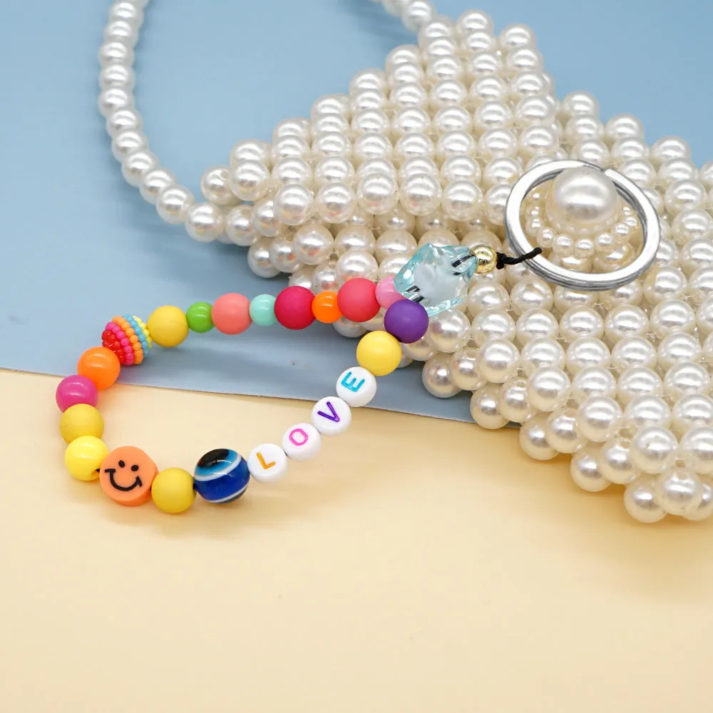 Wholesale Boho Beads Acrylic Beaded Lanyard Keychain JDC-KC-Yuxz005