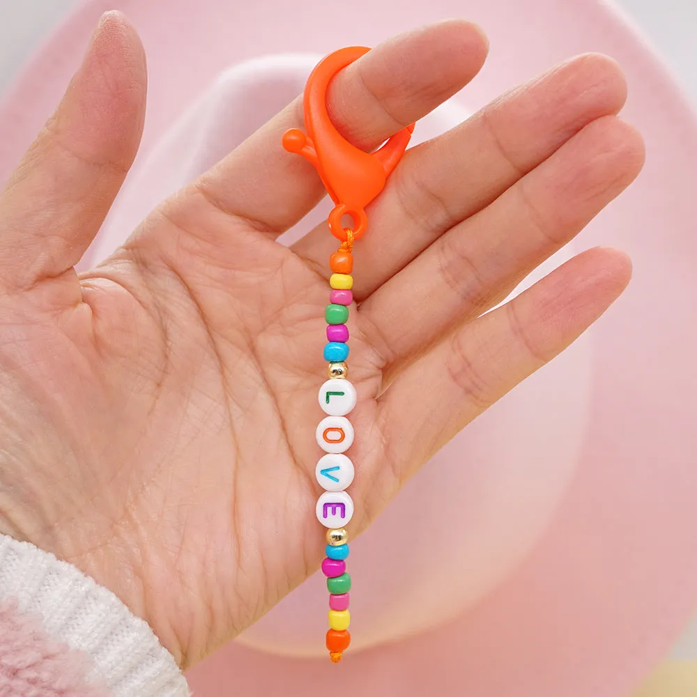 Wholesale Boho Beads Acrylic Beaded Lanyard Keychain JDC-KC-Yuxz005