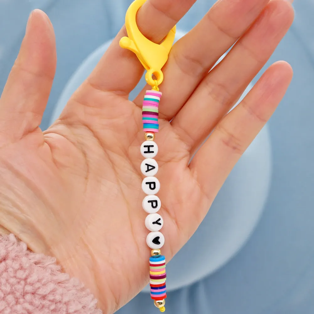 Wholesale Boho Beads Acrylic Beaded Lanyard Keychain JDC-KC-Yuxz005