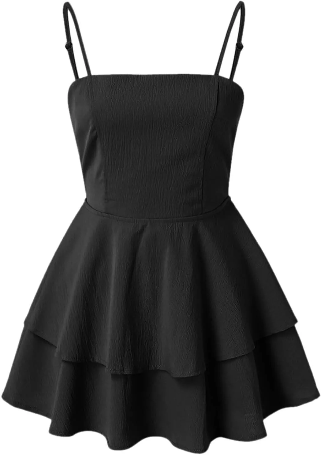Women's 2025 Summer Spaghetti Straps Tube Mini Dress Smocked Ruffle A Line Tiered Flowy Short Party Club Dresses