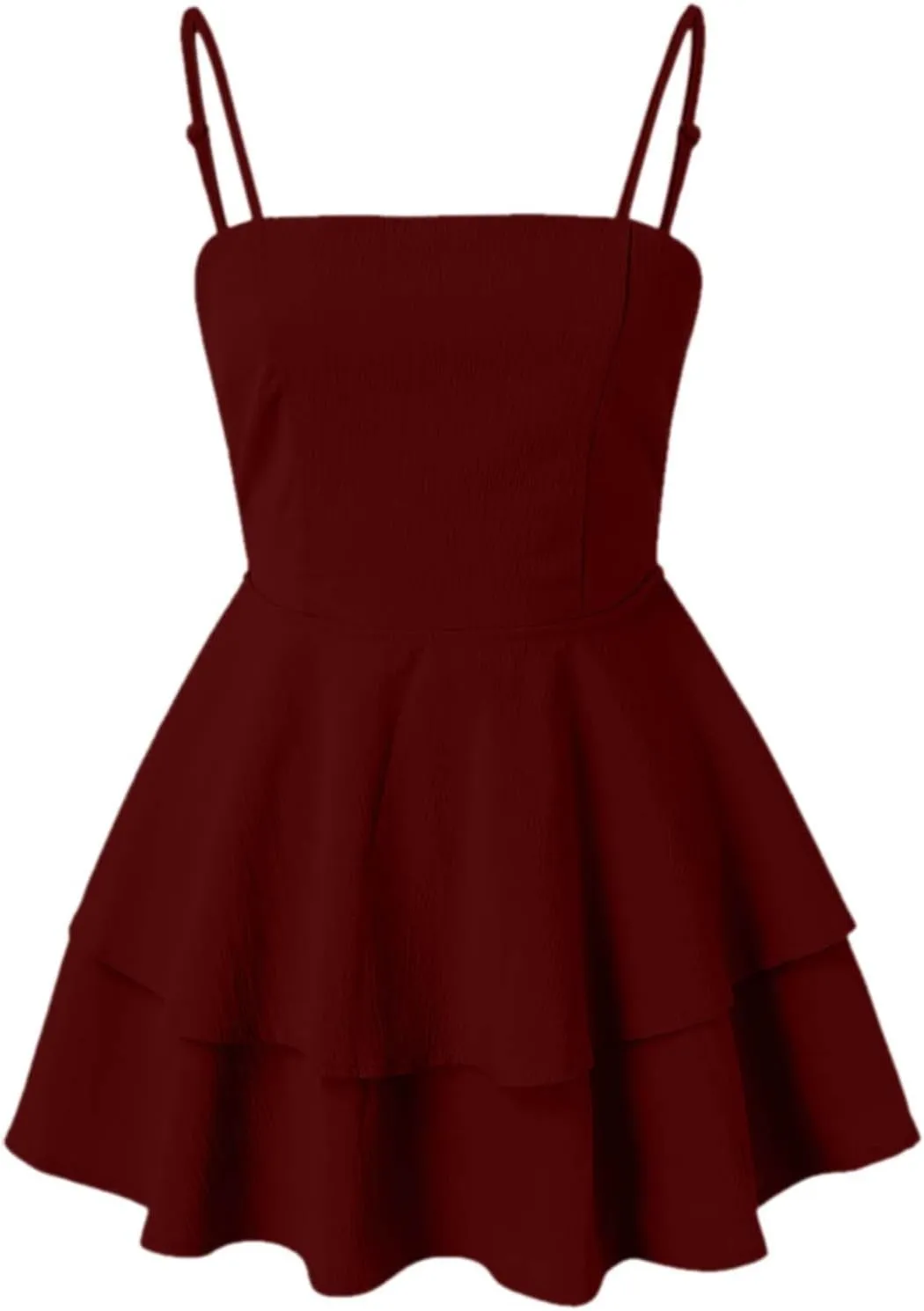 Women's 2025 Summer Spaghetti Straps Tube Mini Dress Smocked Ruffle A Line Tiered Flowy Short Party Club Dresses