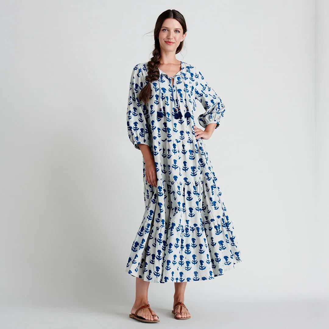 Womens Indira Dress - Indigo Cornflower
